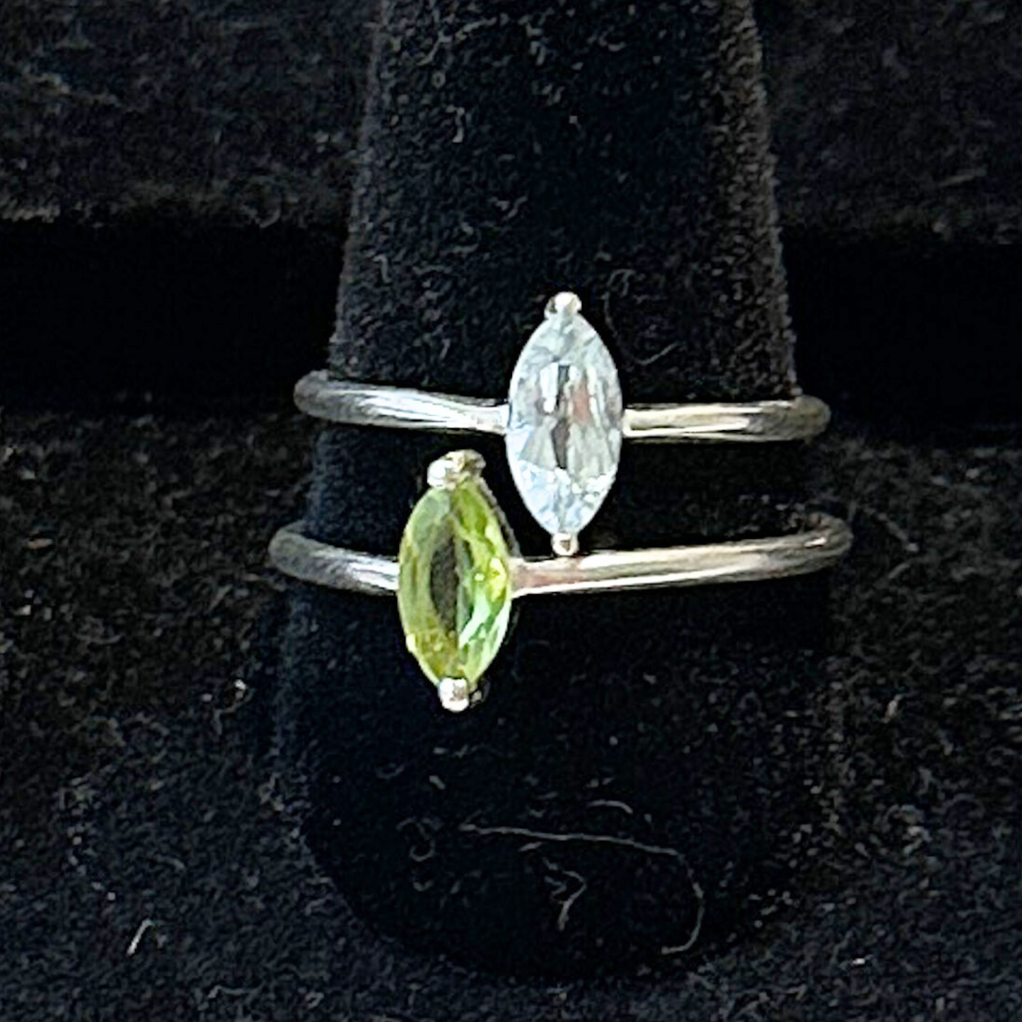 Aquamarine Marquise Cut Sterling Silver Ring