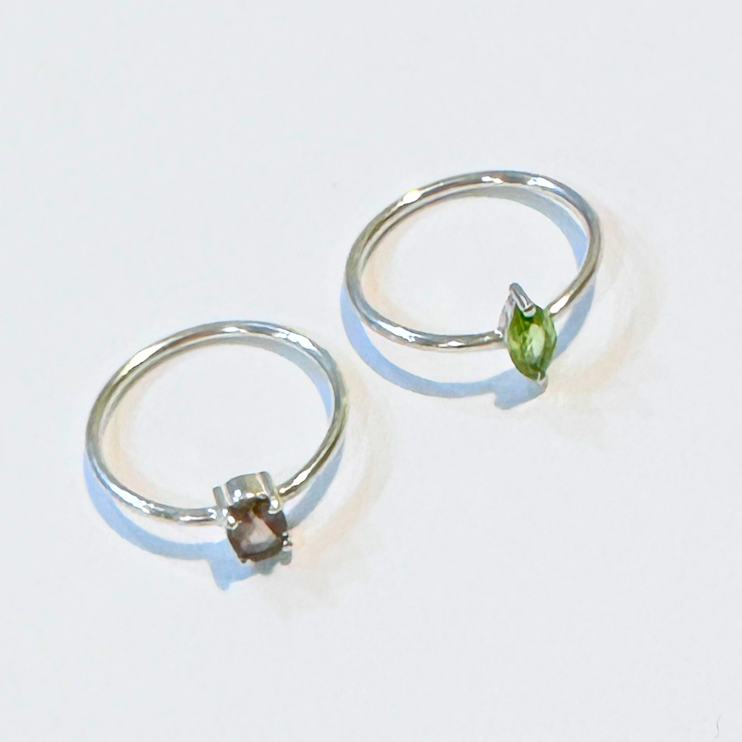 Peridot Marquise Cut Sterling Silver Ring