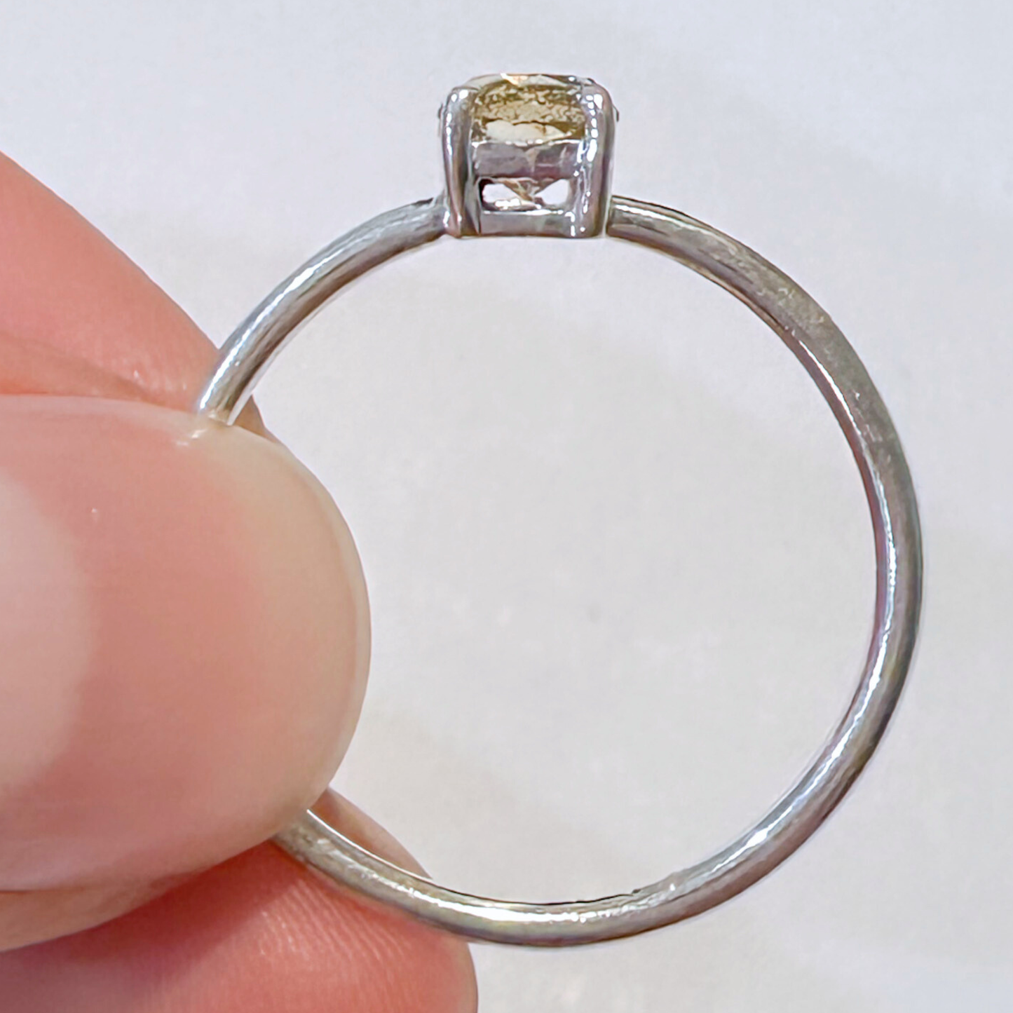 Citrine Round Sterling Silver Ring