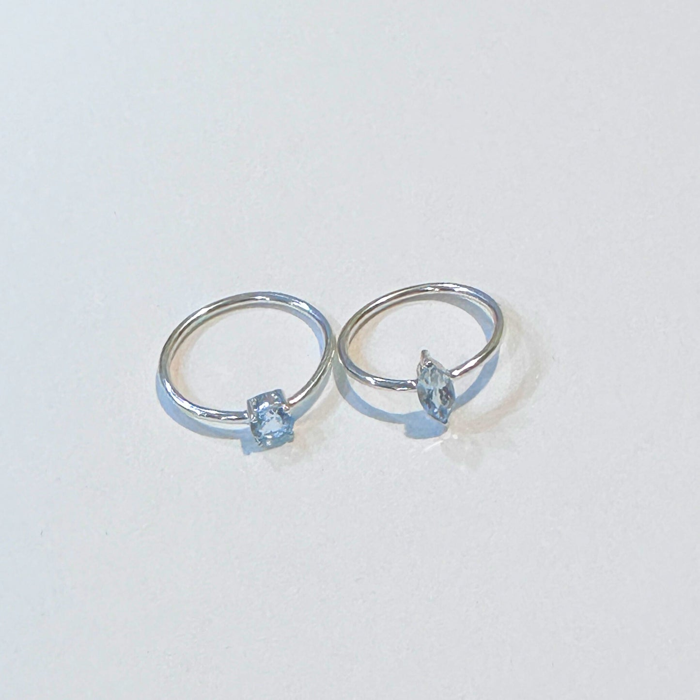 Aquamarine Round Sterling Silver Ring