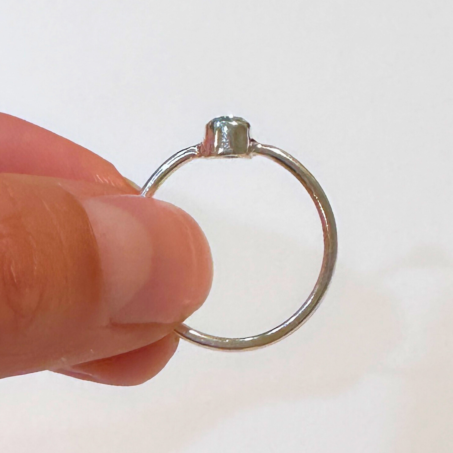 Aquamarine Oval Cut Sterling Silver Ring