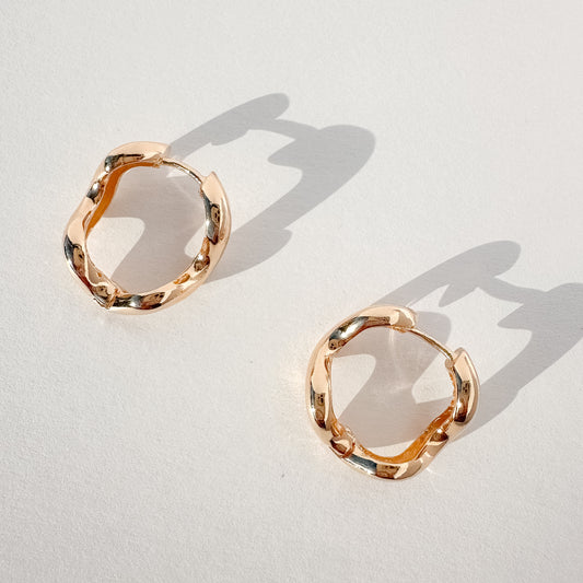 18k gold-filled lightweight wavy earrings