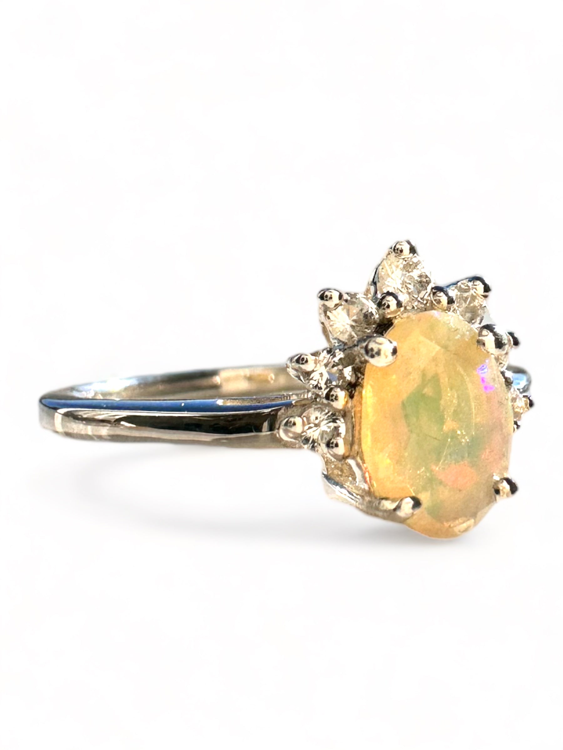 Opal + Cubic Zirconia Sterling Silver Ring – heidi khrone