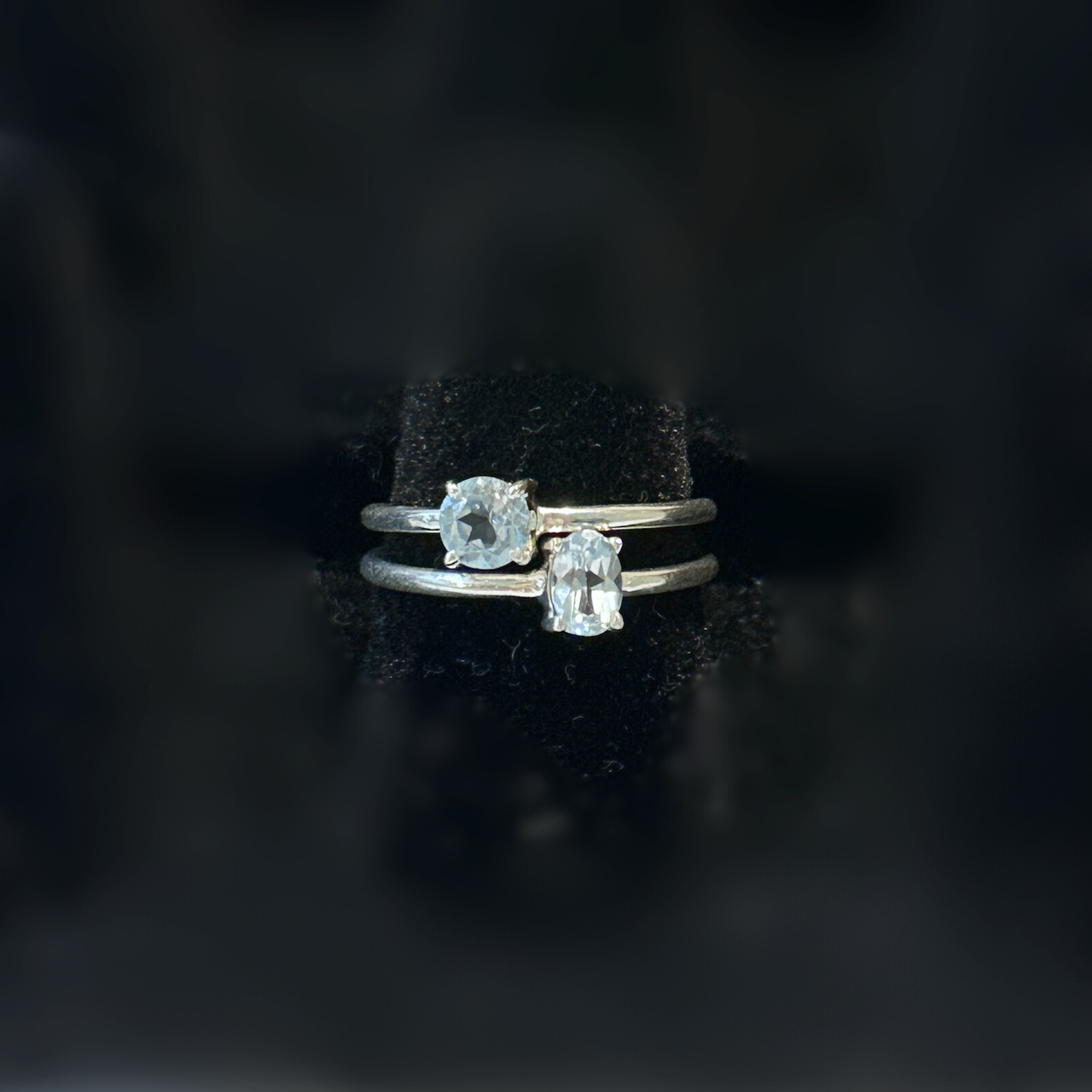 Aquamarine Round Sterling Silver Ring