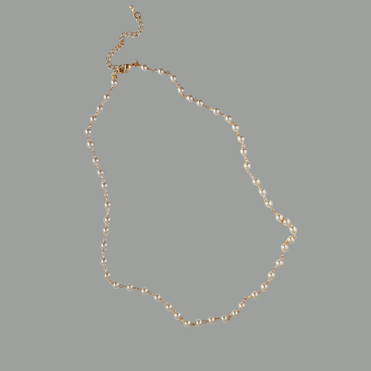 Round Pearl Gold Plated NECKLACE
