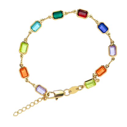 Bold Rectangle Vibrant Gold Bracelet