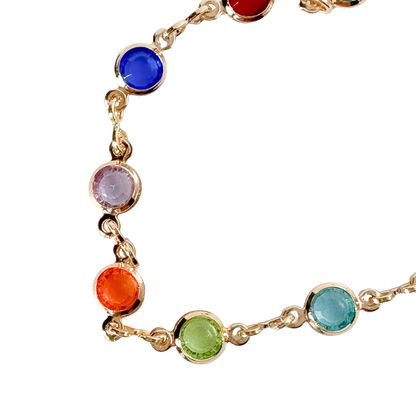 Circular Vibrant Gold Necklace