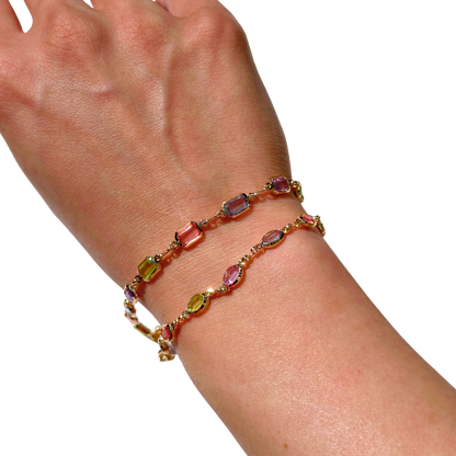 Bold Oval Pastel Gold Bracelet