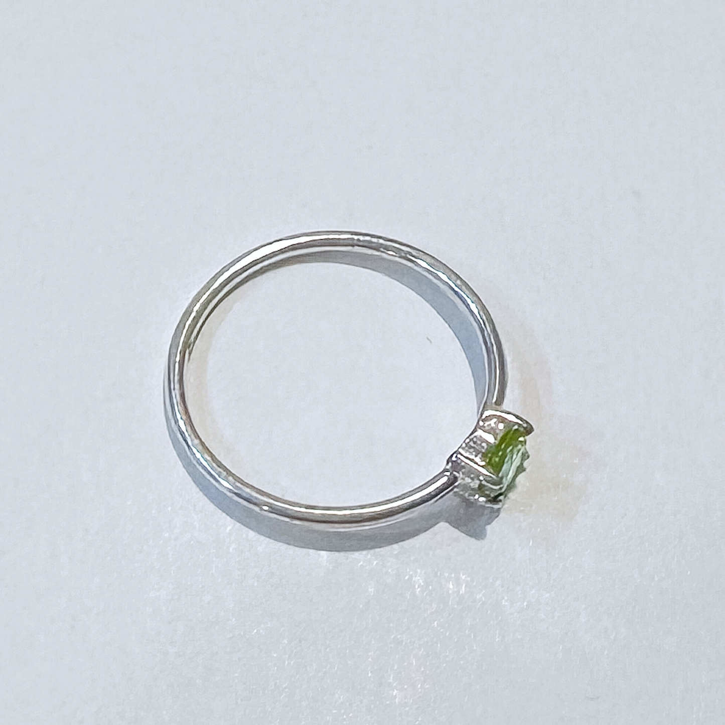 Peridot Circle Sterling Silver Ring