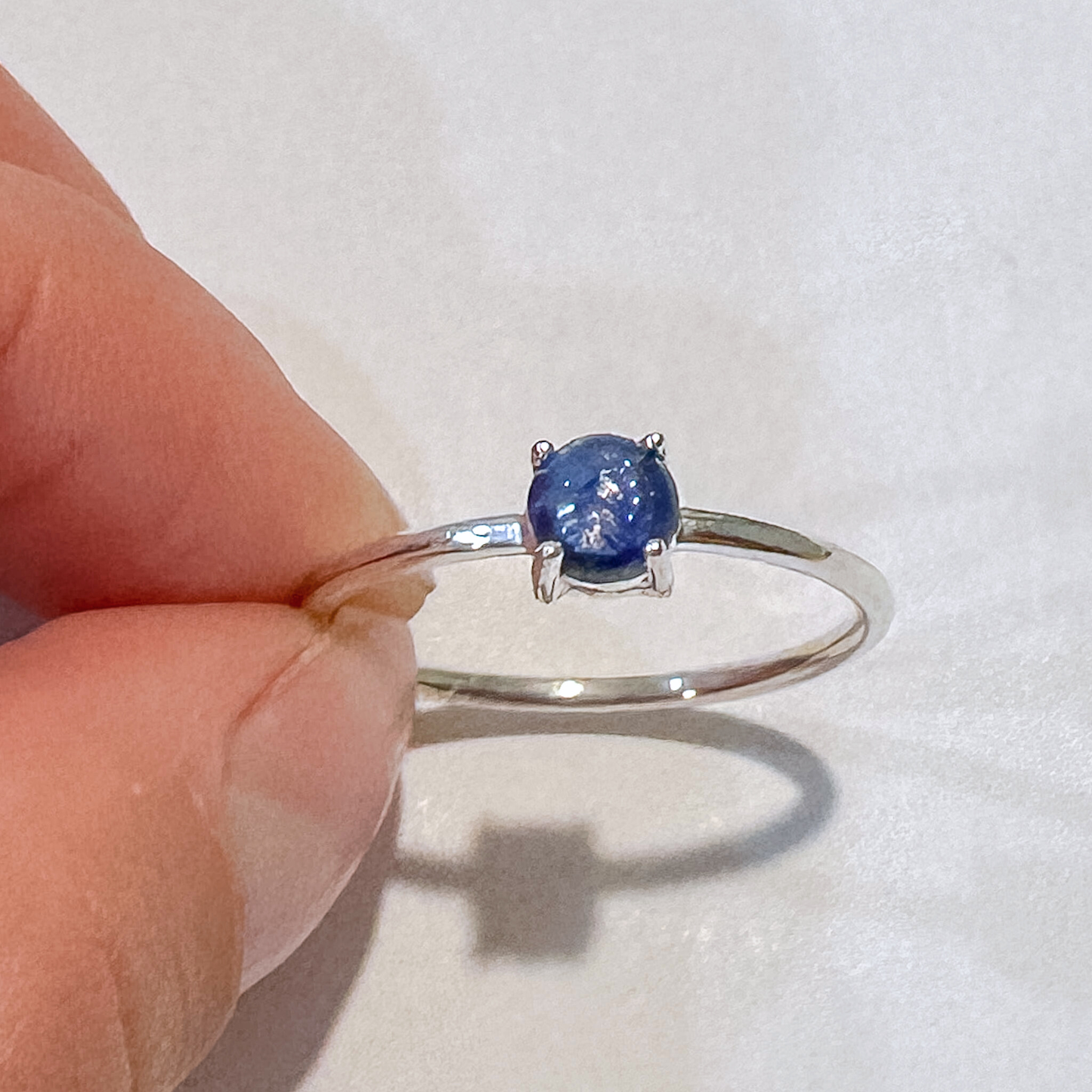 Kyanite Round Sterling Silver Ring