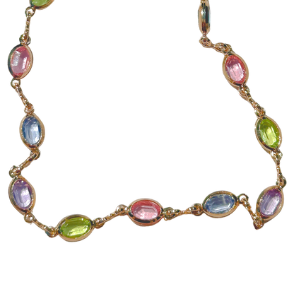 Bold Oval Pastel Gold Bracelet