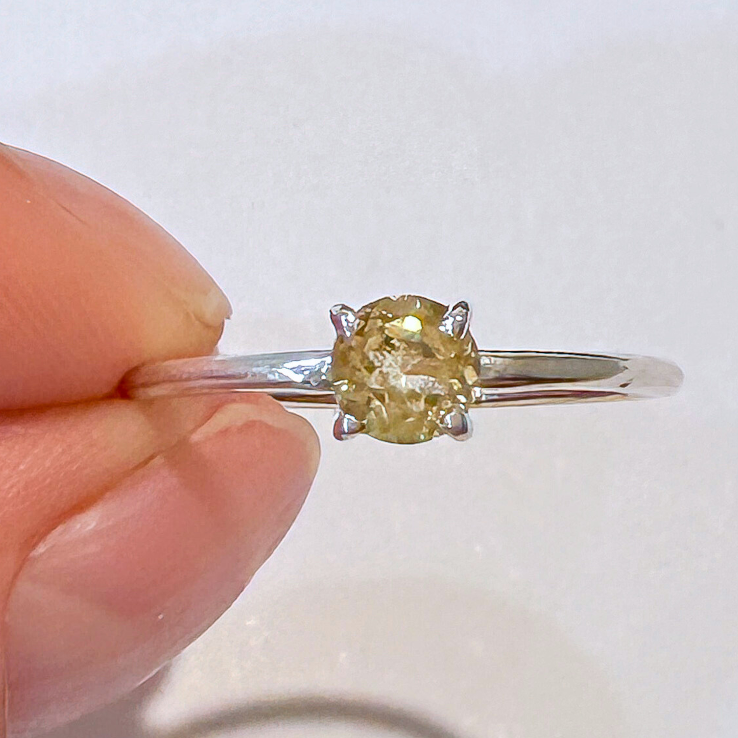 Citrine Round Sterling Silver Ring