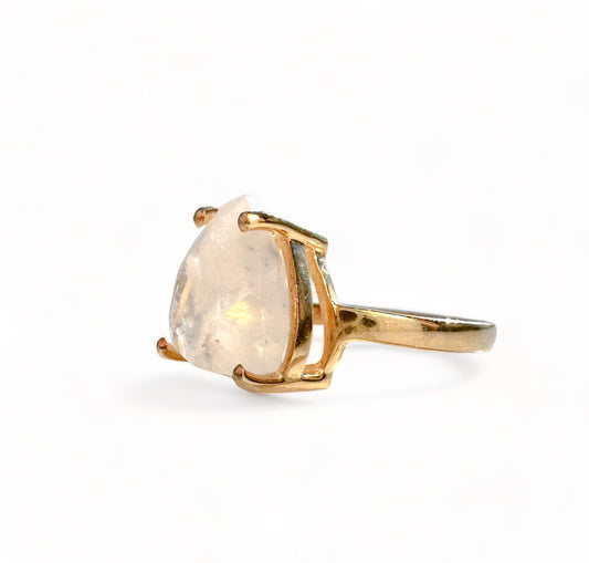 Large Moonstone + Gold Vermeil Ring
