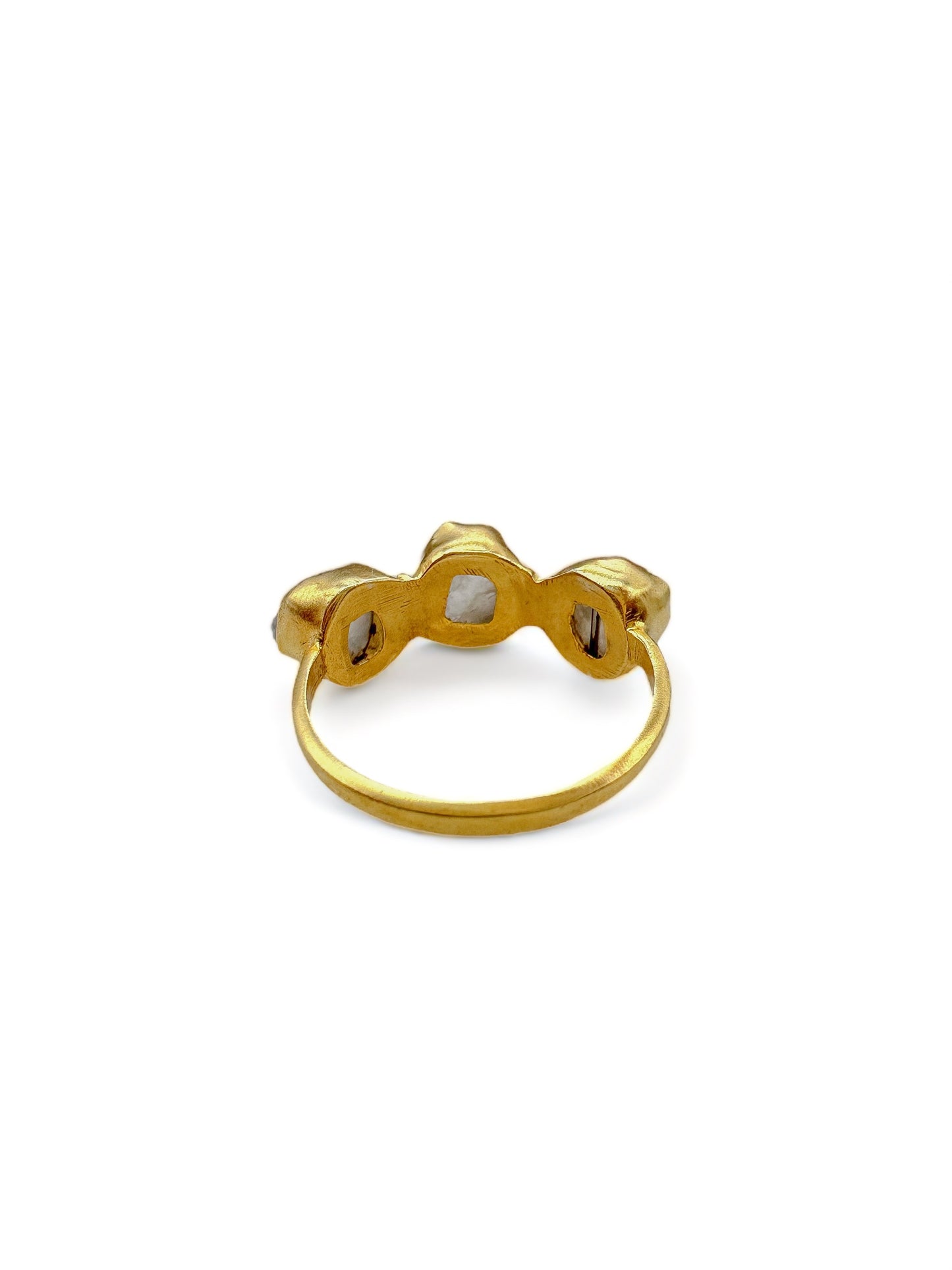 Raw Moonstone Gold Vermeil Ring