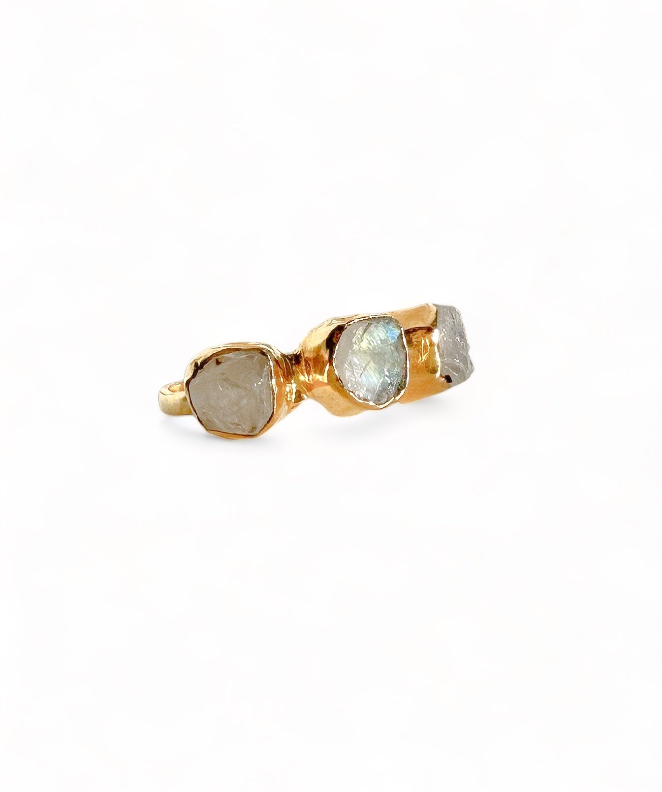 Raw Moonstone Gold Vermeil Ring
