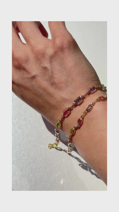 Bold Oval Pastel Gold Bracelet